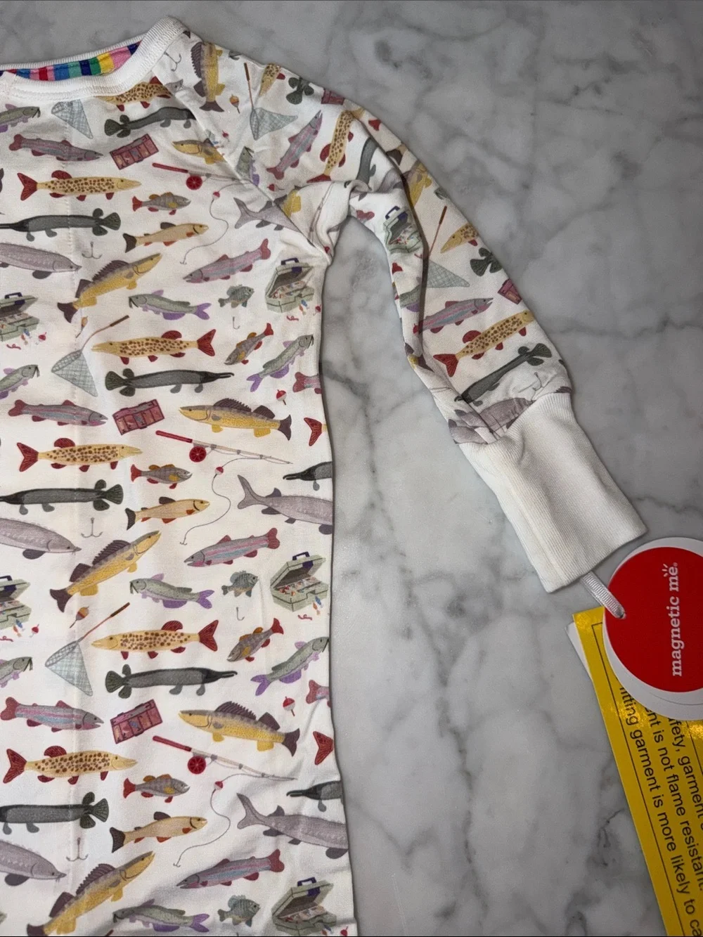 NWT MAGNETIC ME MODAL CONVERTIBLE COVERALL Fish Print One-Piece 9/12M